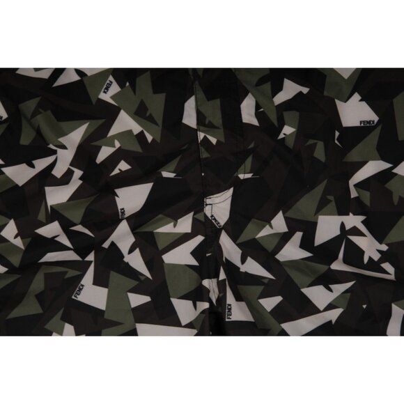 Fendi Mens Big Bugs Boxer Swim Trunks Large IT 52 XL Green Brown Camo Shorts - Picture 3 of 10